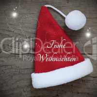 Frohe Weihnachten / merry christmas on santa hat
