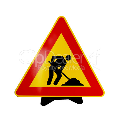 Road work sign