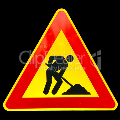 Road work sign