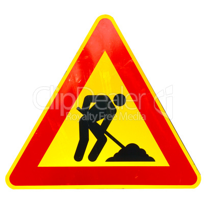 Road work sign