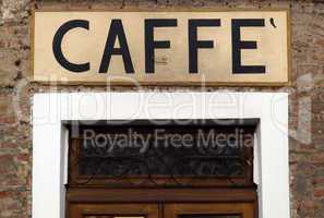 Caffe sign