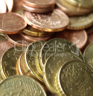 Euro coins background