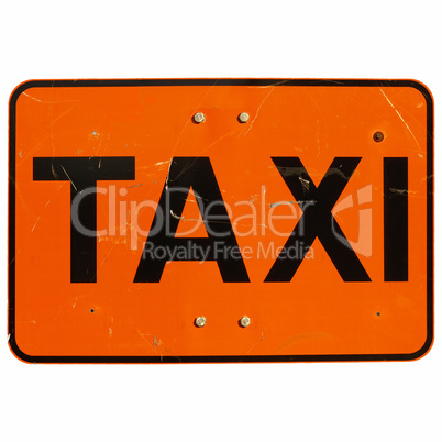 Taxi sign isolated