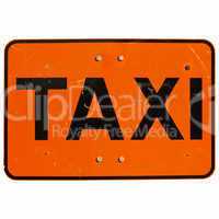 Taxi sign isolated