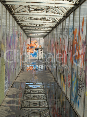 Bridge with graffiti