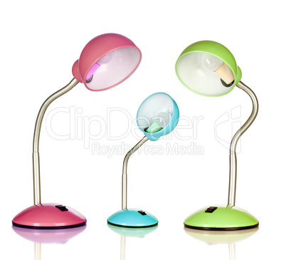 Table lamps, isolated