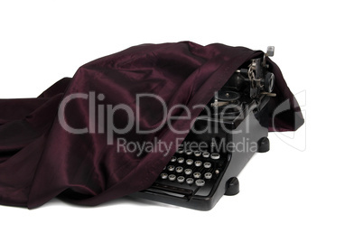 typewriter with drapery