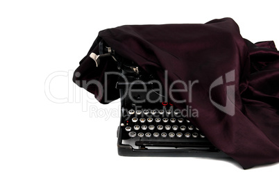 typewriter with drapery