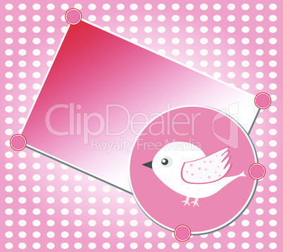white bird on red vector greeting card background