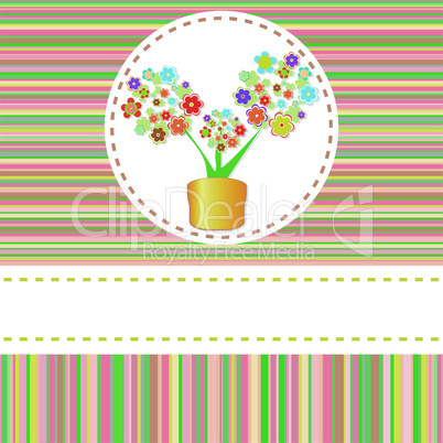 cute flower and cake happy birthday background vector