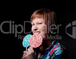 young woman with lollipop