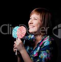 young woman with lollipop