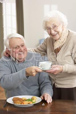 Senior Couple Enjoying Meal Together