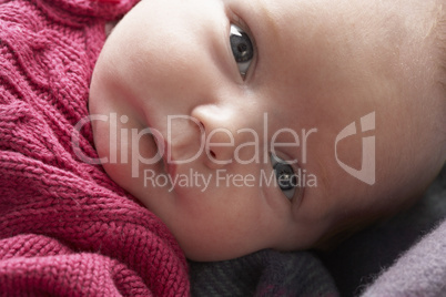 Portrait Of Newborn Baby Girl