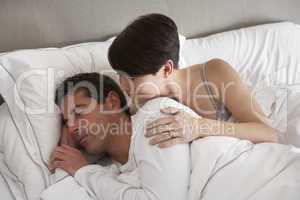 Couple With Problems Having Disagreement In Bed