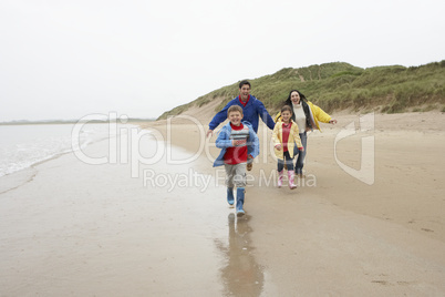 Happy family on beach