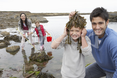 Family with seaweed