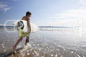 Boys surfing