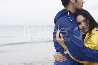 Couple on beach in love