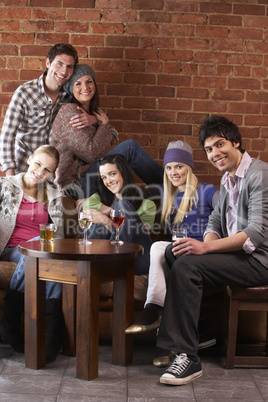 Young friends in café