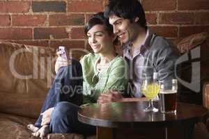 Couple in love in Cafe