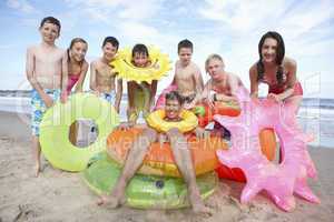 Teenagers on beach