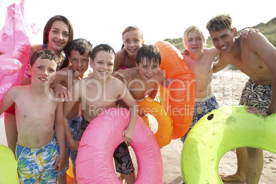 Teenagers on beach