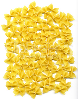 farfalle bow tie pasta over white