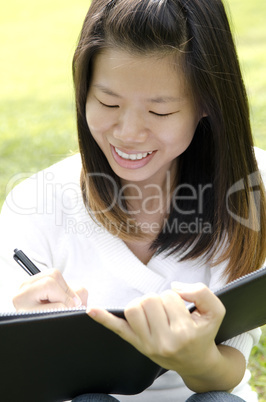 Girl writing