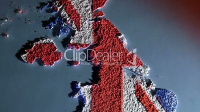Great Britain map, zoom out, light blue
