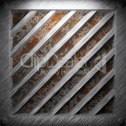 aluminum and rusty metal plate