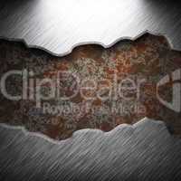 aluminum and rusty metal plate