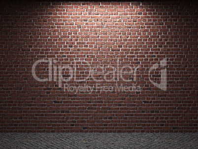 illuminated brick wall
