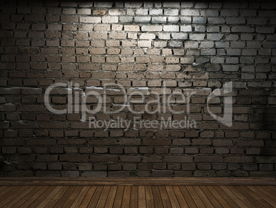 illuminated brick wall