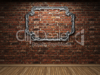 illuminated brick wall and frame