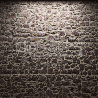 illuminated stone wall