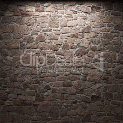 illuminated stone wall