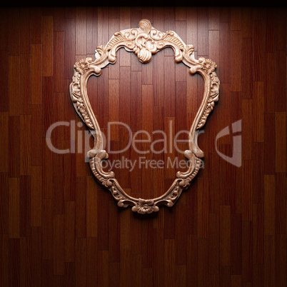 illuminated wooden wall and frame