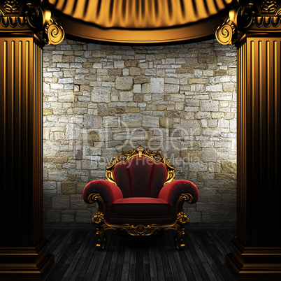 bronze columns and chair bronze columns and chair