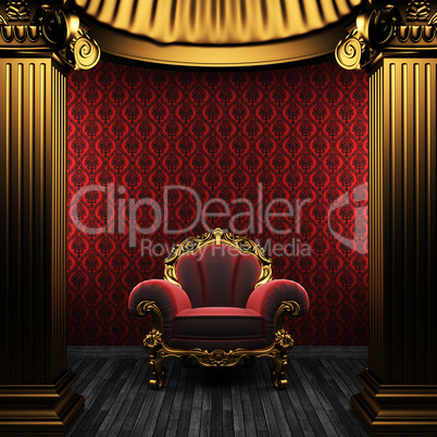 bronze columns, chair and wallpaper bronze columns, chair and wallpaper