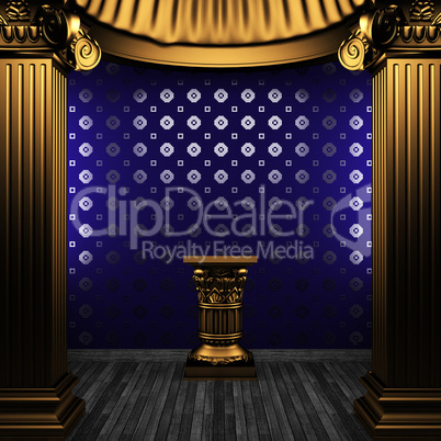 bronze columns, pedestal and tile wall bronze columns, pedestal and tile wall