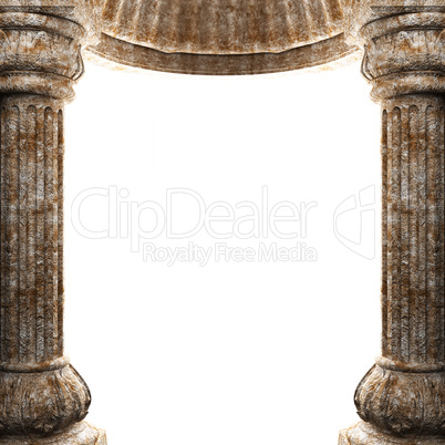 stone columns and arch