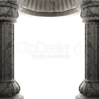 stone columns and arch