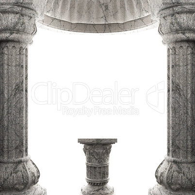 stone columns and arch