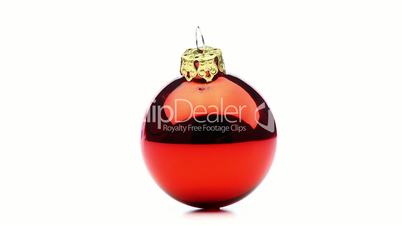 one shiny red christmas bauble looping