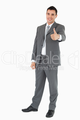 Businessman thumb up