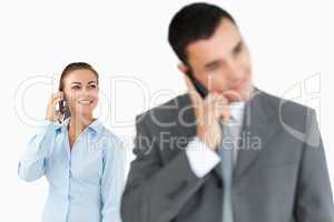 Business partners talking on the phone