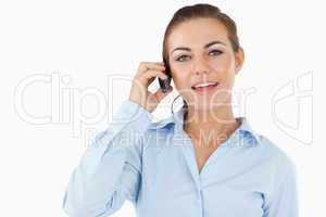 Businesswoman talking on her cellphone