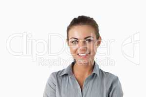 Close up of smiling young businesswoman