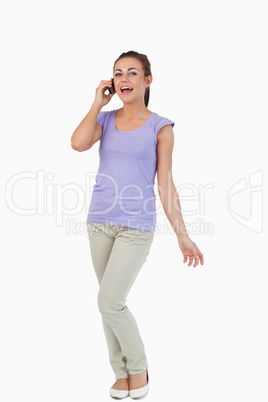 Young female on the phone